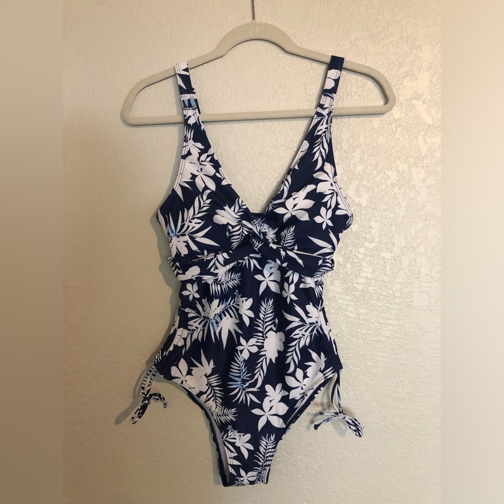 Women’s Navy and White Floral Swimsuit